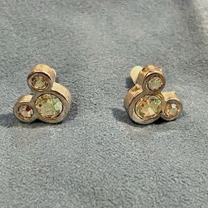 Mickey Mouse earrings with aurora crystal stones.
